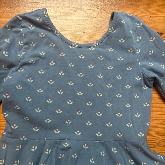 Serendipity Shrimp and Grits blue vintage floral long sleeve girls dress SIZE 7 - Picture 3 of 6